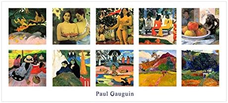 Alonline Art - Collage 10 Sea Siesta Market Still מאת Paul Gauguin | תמונה ממוסגרת כסף מודפסת